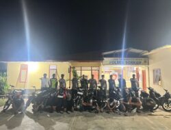 Polsek Sorkam Bubarkan Balap Liar, 12 Motor Diamankan