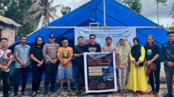 Bhabinkamtibmas dan Bikers Pulau Nias Beri Santunan Korban Kebakaran di Mudik