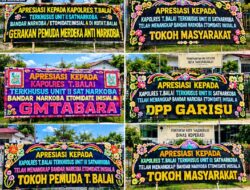 Gercep Bongkar Jaringan Narkoba Internasional, Polres Tanjungbalai Banjir Papan Bunga